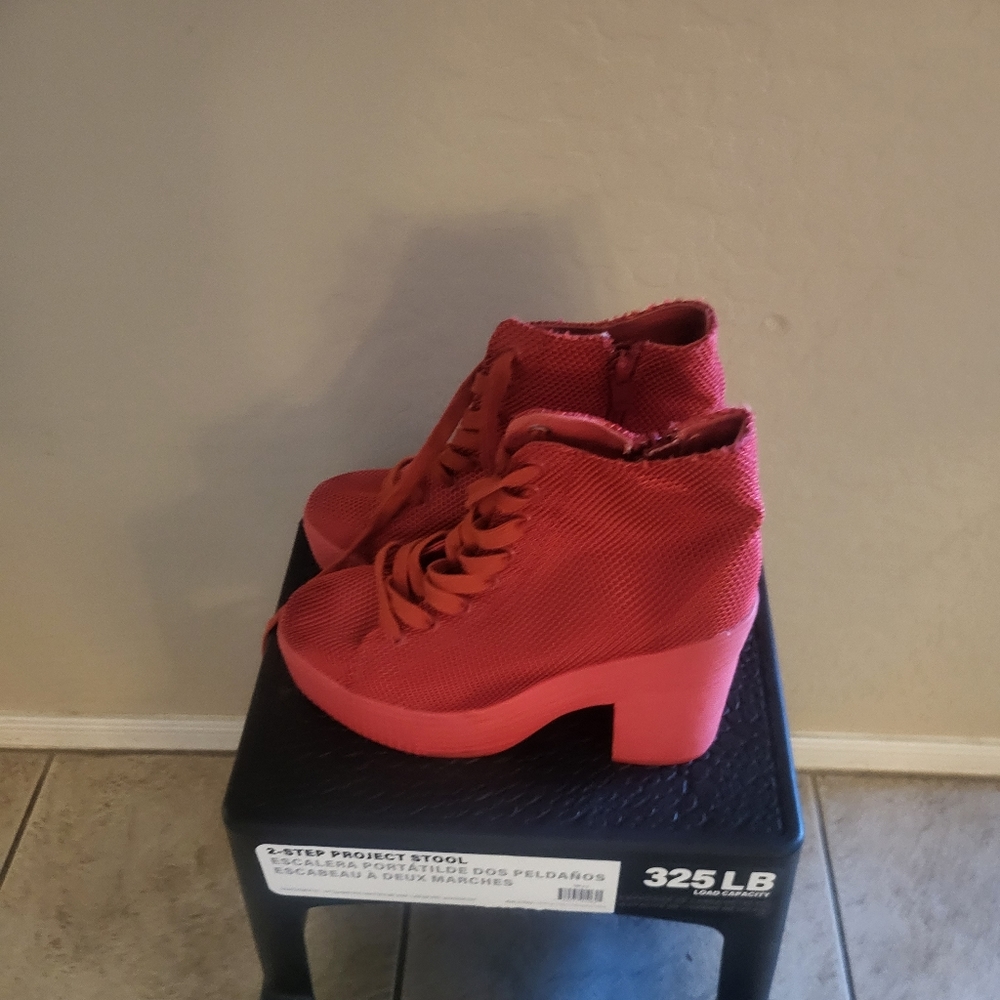 Jeffrey Campbell JC red ankle boots rare